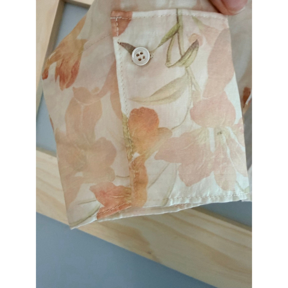 Halogen Sheer Floral Blouse Tie Front Long Sleeve Top Women’s Size M NWT - Picture 3 of 8